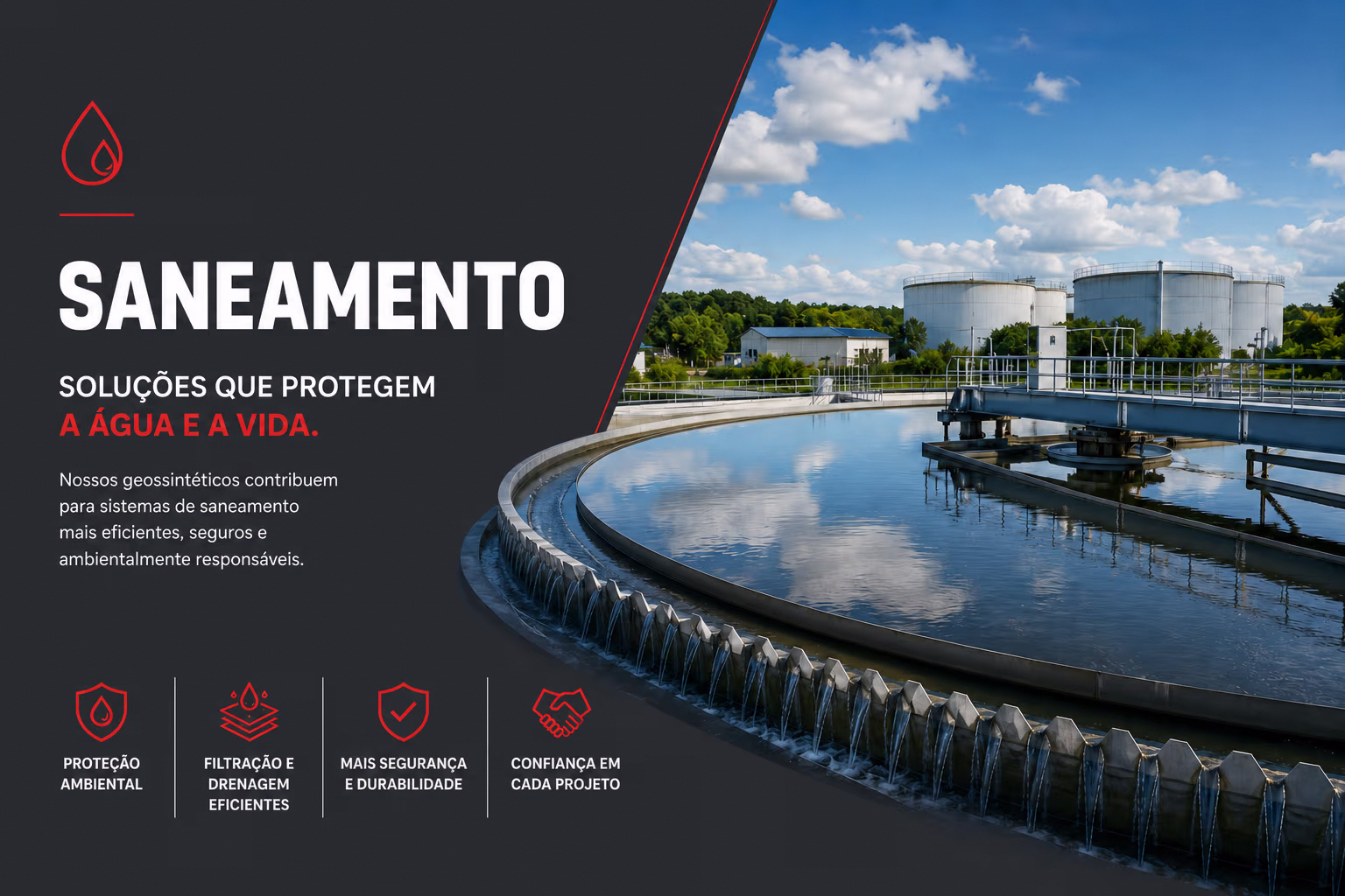 Banner de SANEAMENTO - Yuhong Geossintéticos